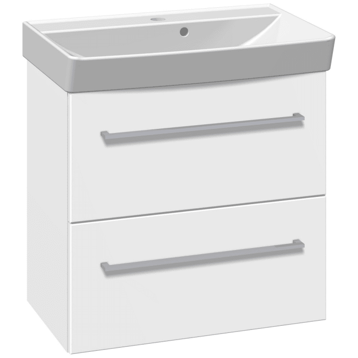 Dansani Mido Möbelset mit Waschtisch und Auszug-Unterschrank, Griffe in chrom, 62 cm