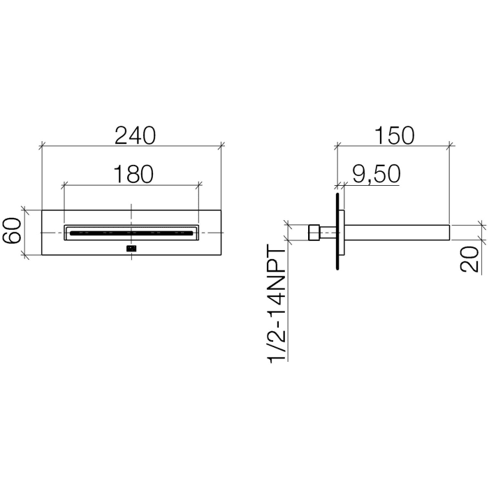 Dornbracht WaterSheet Schwallauslauf für Wandmontage