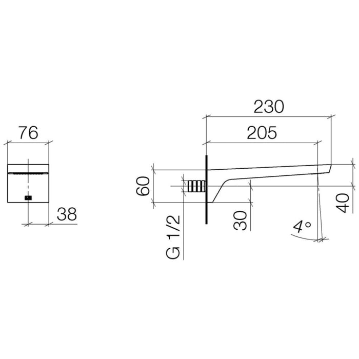Dornbracht CL.1 Wanneneinlauf für Wandmontage