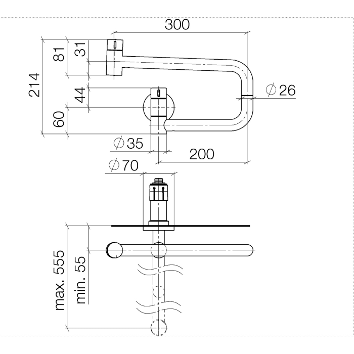 Dornbracht Tara Ultra POT Filler Kaltwasserventil