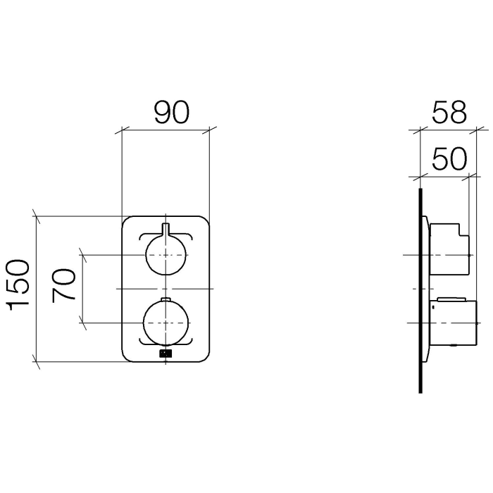 Dornbracht Lissé UP-Thermostat mit Einweg-Mengenregulierung