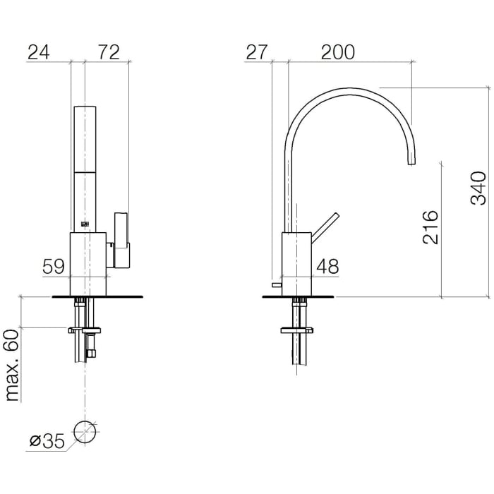 Dornbracht MEM Waschtisch-Einhandbatterie mit Ablaufgarnitur Ausladung 20 cm