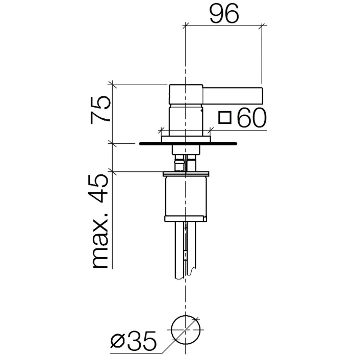 Dornbracht MEM Waschtisch-Einhandbatterie mit eckiger Rosette