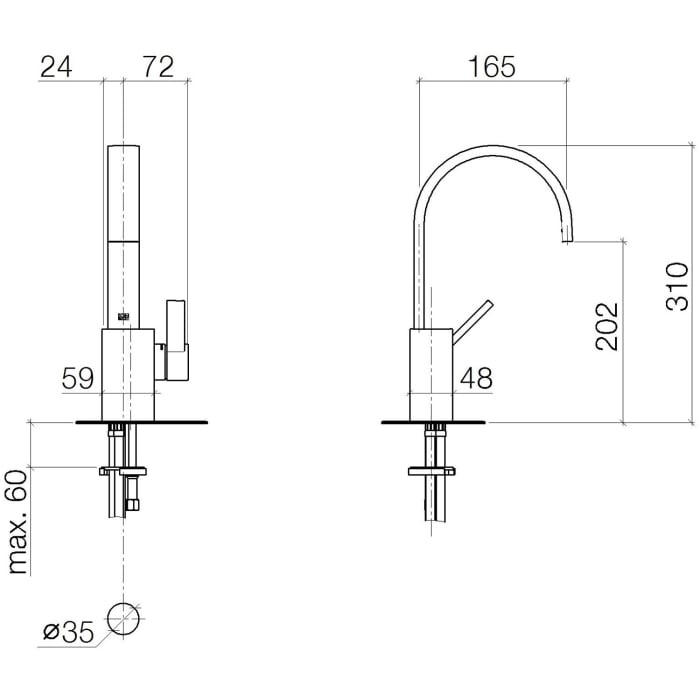 Dornbracht MEM Waschtisch-Einhandbatterie ohne Ablaufgarnitur Ausladung 16,5 cm