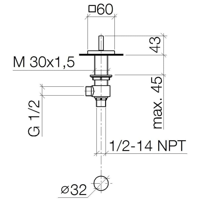 Dornbracht MEM Seitenventil rechtsschließend