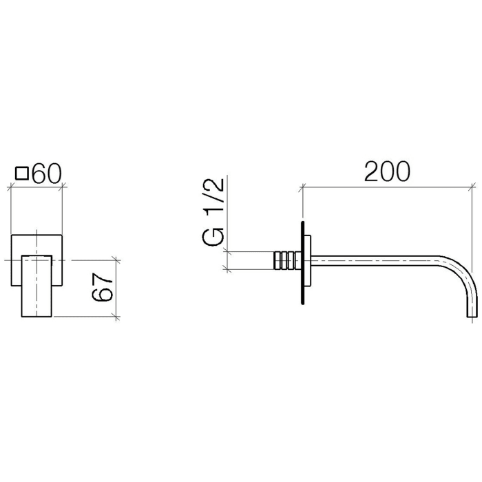 Dornbracht MEM Waschtisch-Wand-Auslauf Ausladung 20 cm
