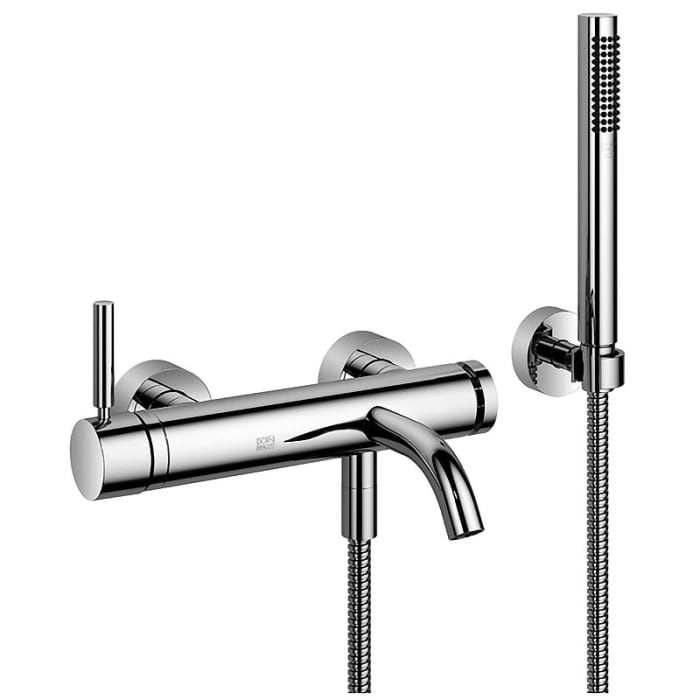 Dornbracht Meta Wannen-Einhandbatterie für Wandmontage mit Schlauchbrausegarnitur