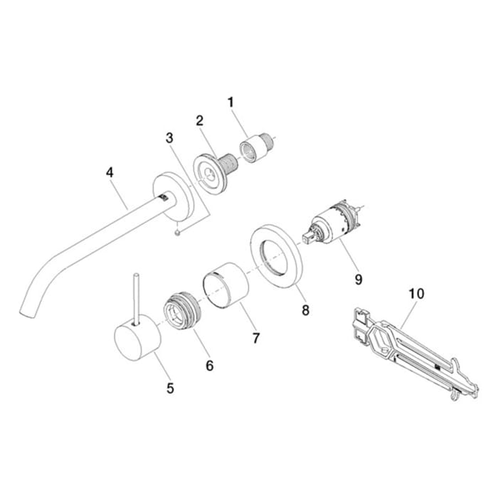 Dornbracht Meta Slim Waschtisch-Wand-Einhandbatterie ohne Ablaufgarnitur