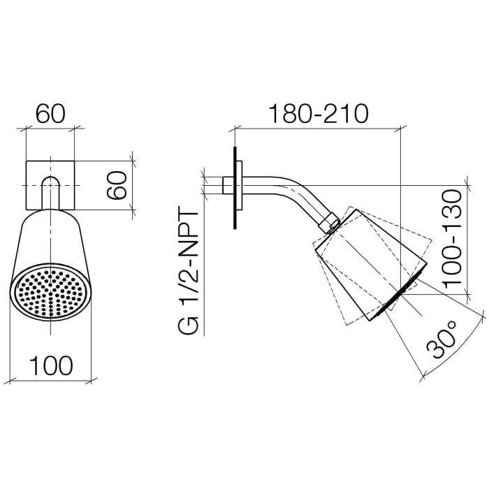Dornbracht CL.1 Kopfbrause schwenkbar