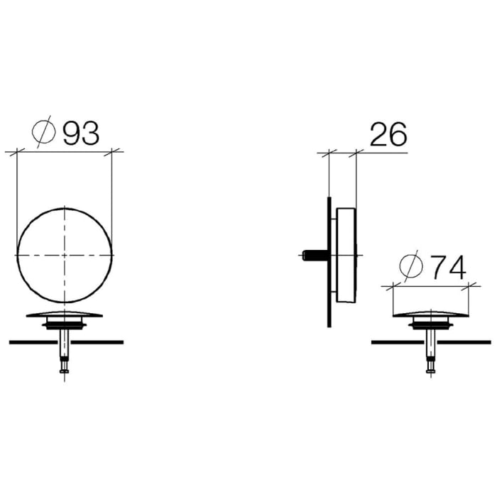 Dornbracht Wannenauslauf mit Ab- und Überlaufgarnitur