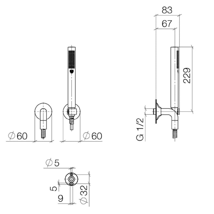 Dornbracht VAIA Schlauchbrausegarnitur mit Einzelrosetten
