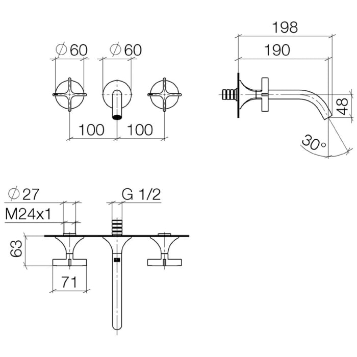 Dornbracht VAIA Waschtisch-Wandbatterie