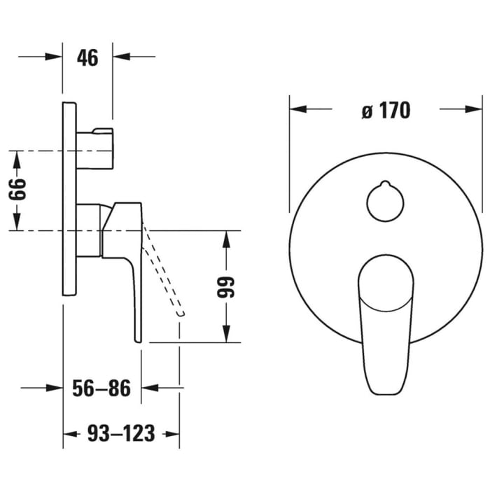 Duravit B.1 Einhebel-Wannenmischer Unterputz für 2 Verbraucher