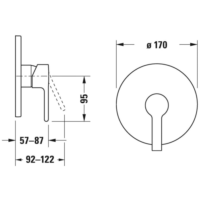 Duravit B.2 Einhebel-Brausemischer Unterputz