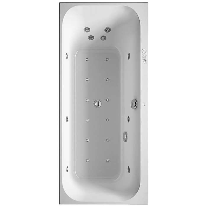 Duravit Happy D2 Rechteck Whirlwanne 170 x 70 cm mit Combi-System P, Rückenschräge rechts