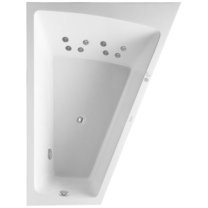 Duravit Paiova Whirlwanne 180 x 140 cm mit Jet System, Rückenschräge rechts