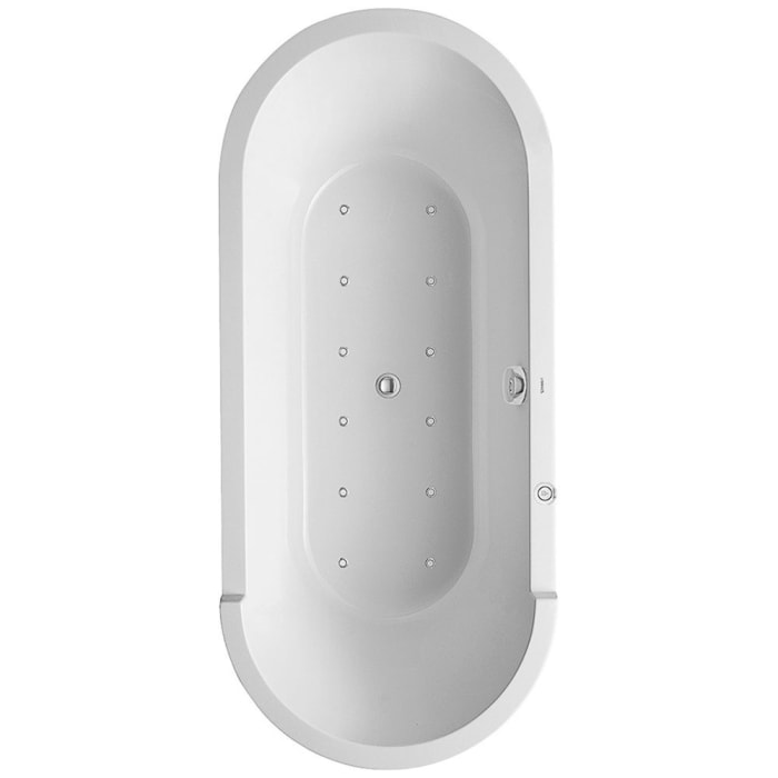 Duravit Starck Oval Whirlwanne 180 x 80 cm freistehend mit Jet System, zwei Rückenschrägen