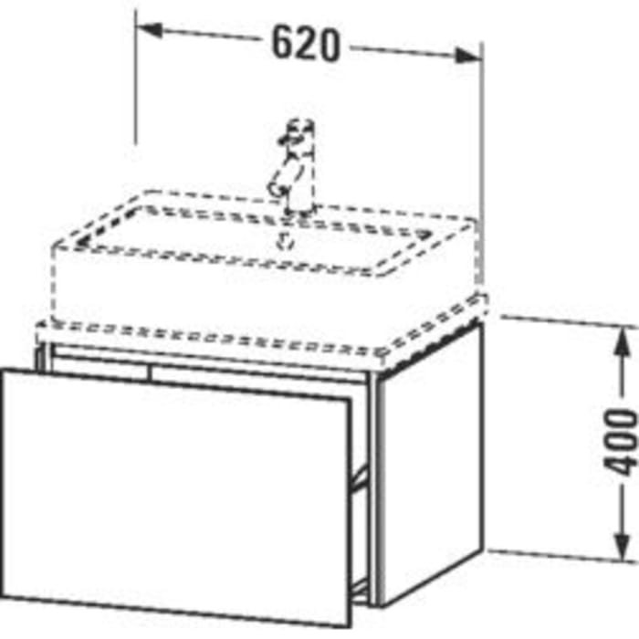 Duravit L-Cube Waschtischunterbau 62 x 40 cm mit 1 Auszug für Konsole Compact