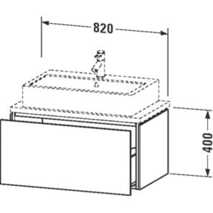 Duravit L-Cube Waschtischunterbau 82 x 40 cm mit 1 Auszug für Konsole Compact