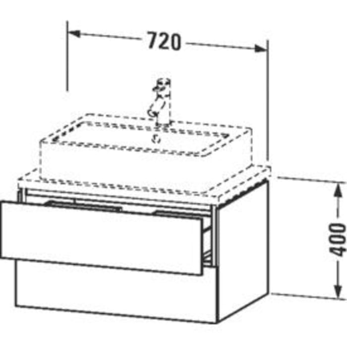Duravit L-Cube Waschtischunterbau 72 x 40 cm mit 2 Schubkästen für Konsole Compact