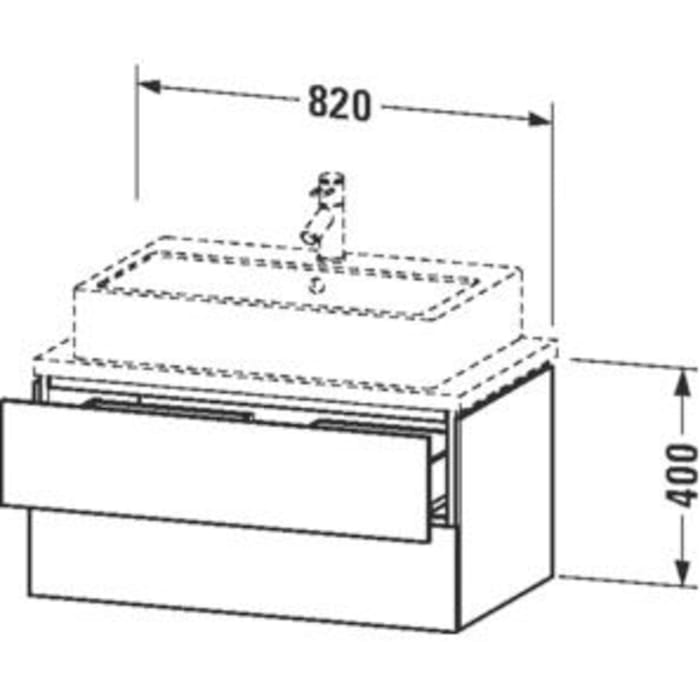 Duravit L-Cube Waschtischunterbau 82 x 40 cm mit 2 Schubkästen für Konsole Compact