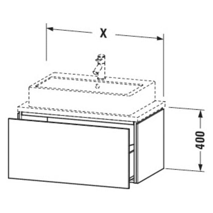 Duravit L-Cube Waschtischunterbau 62 x 40 cm mit 1 Auszug für Konsole Compact