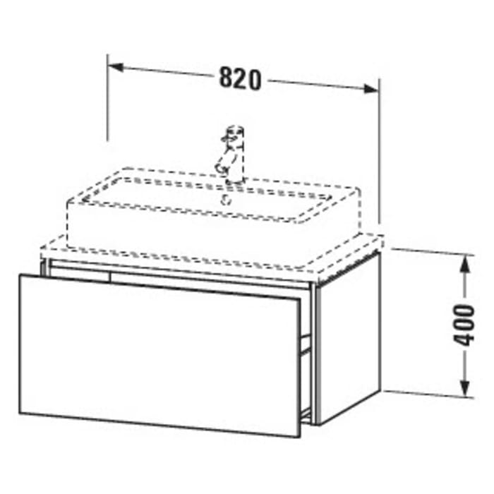 Duravit L-Cube Waschtischunterbau 82 x 40 cm mit 1 Auszug für Konsole Compact