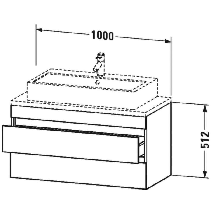 Duravit DuraStyle Waschtischunterbau 100 cm mit 2 Schubkästen für Konsole Compact