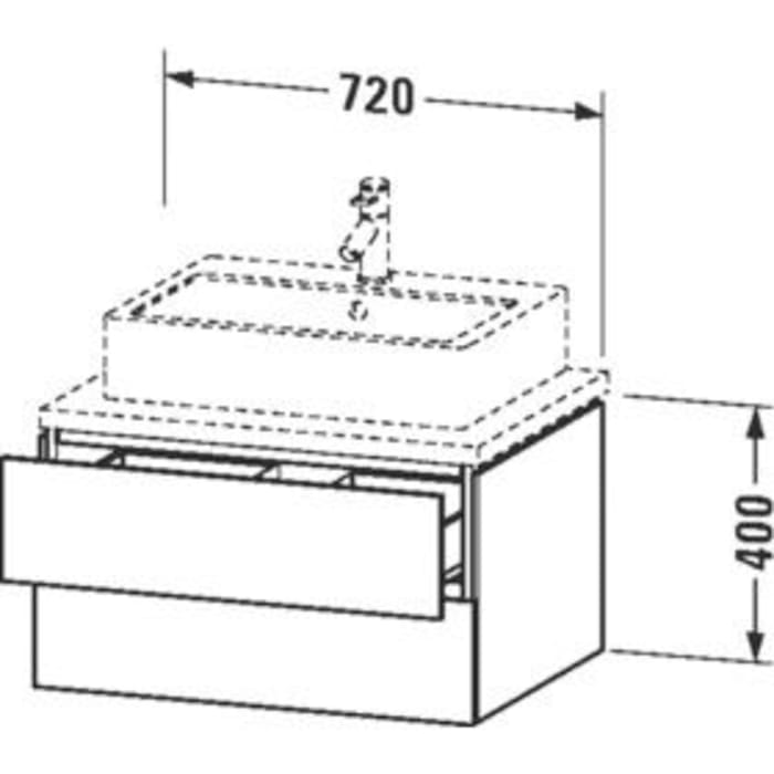 Duravit L-Cube Waschtischunterbau 72 x 40 cm mit 2 Schubkästen für Universalkonsolen