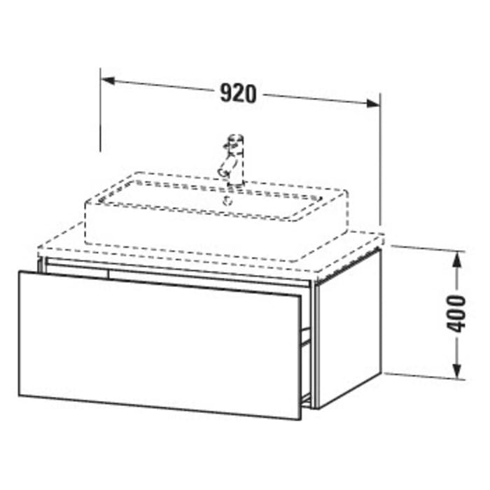 Duravit L-Cube Waschtischunterbau 92 x 40 cm mit 1 Auszug für Universalkonsolen