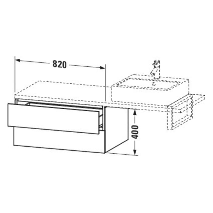 Duravit L-Cube Unterschrank 82 x 40 cm mit 2 Schubkästen für Universalkonsolen