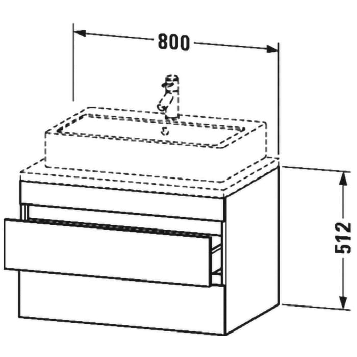 Duravit DuraStyle Waschtischunterbau 80 cm, mit 2 Schubkästen für Konsolen