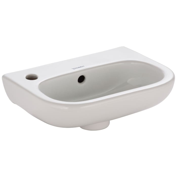 Duravit D-Code Handwaschbecken 36 cm 1 Hahnloch links durchgestochen