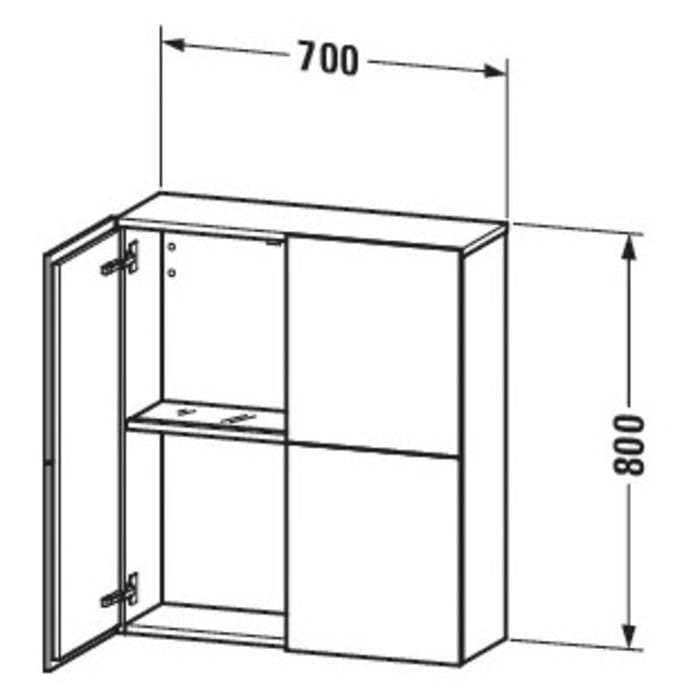 Duravit L-Cube Halbhochschrank 70 x 24,3 x 80 cm