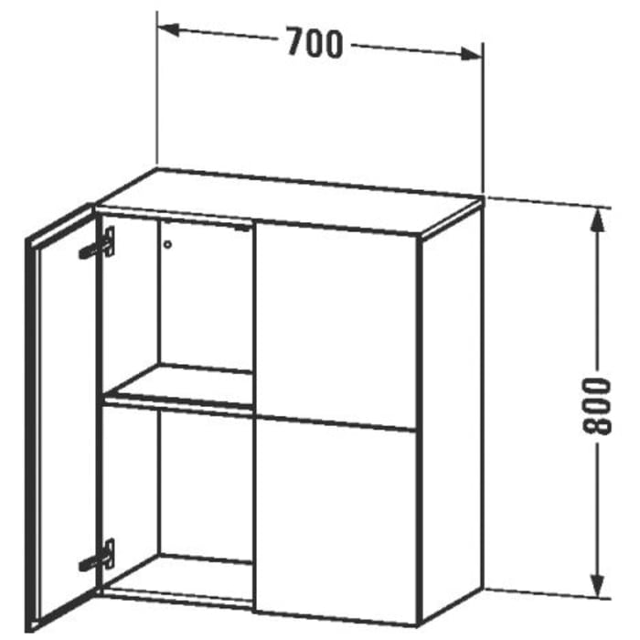 Duravit L-Cube Halbhochschrank 70 x 36,3 x 80 cm