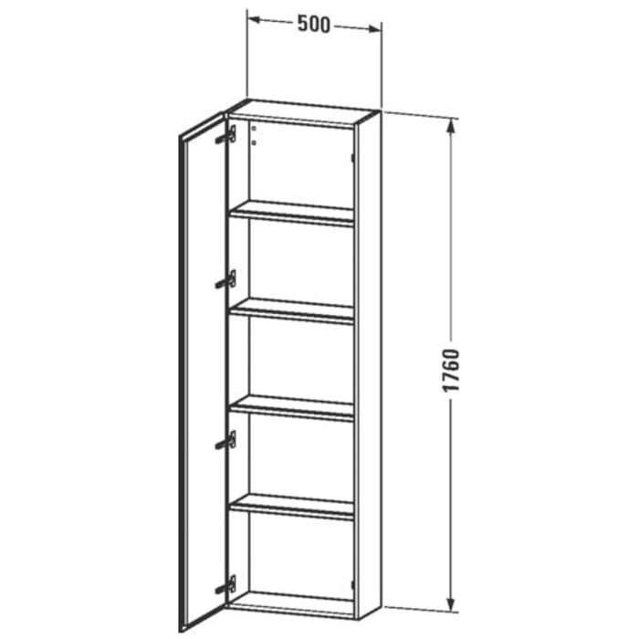 Duravit L-Cube Hochschrank 50 x 24,3 x 176 cm, Anschlag links
