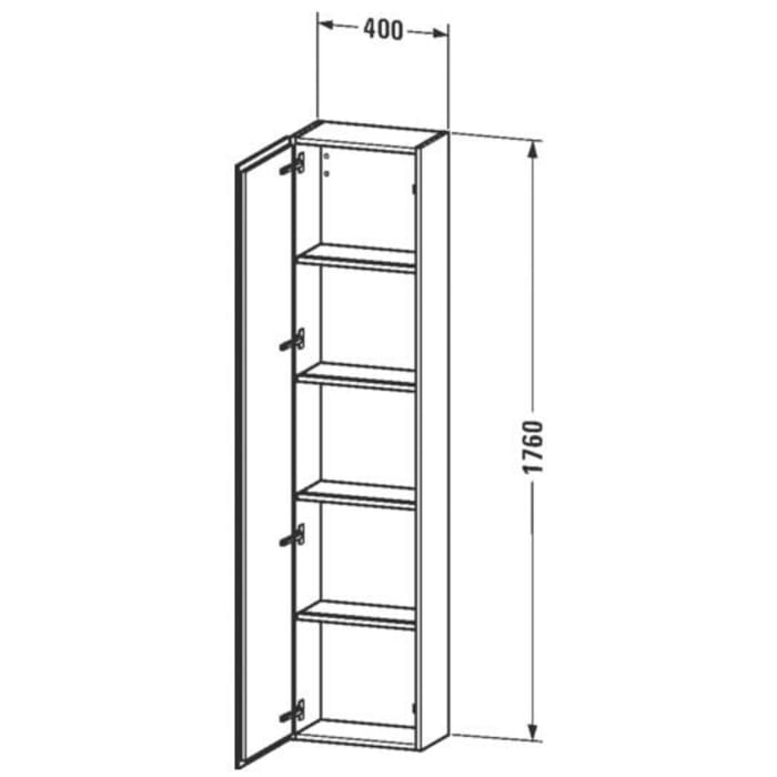 Duravit L-Cube Hochschrank 40 x 24,3 x 176 cm, Anschlag links