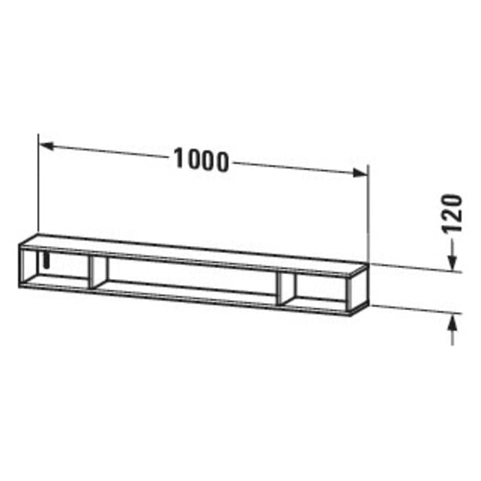 Duravit L-Cube Regalelement horizontal mit 3 Fächer 100 x 14 cm