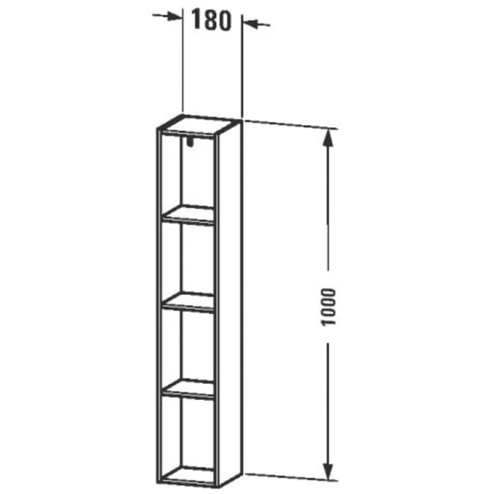 Duravit L-Cube Regalelement vertikal mit 4 Fächer 18 x 18 cm