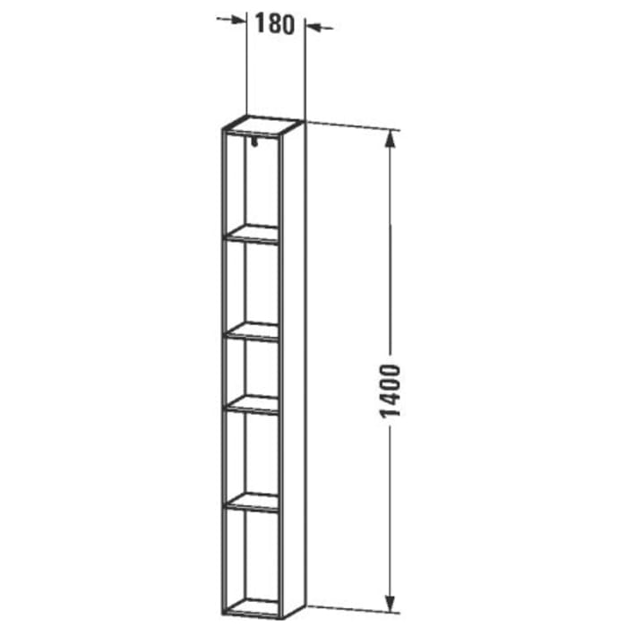 Duravit L-Cube Regalelement vertikal mit 5 Fächer 18 x 18 cm