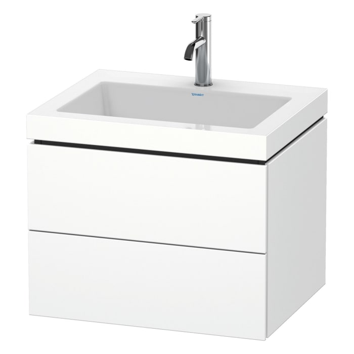 Duravit L-Cube Möbelwaschtisch c-bonded wandhängend mit 2 Auszügen mit 1 Hahnloch 60 x 48 cm