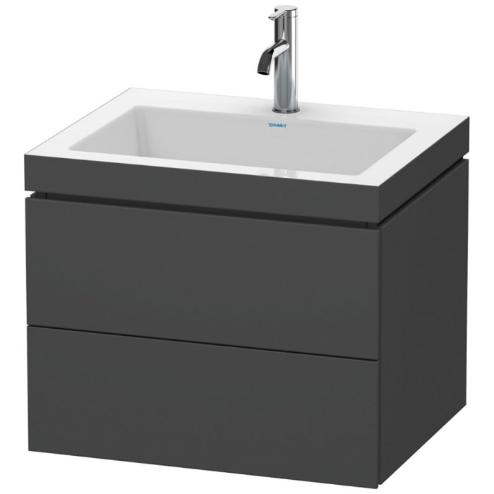 Duravit L-Cube Möbelwaschtisch c-bonded wandhängend mit 2 Auszügen mit 1 Hahnloch 60 x 48 cm