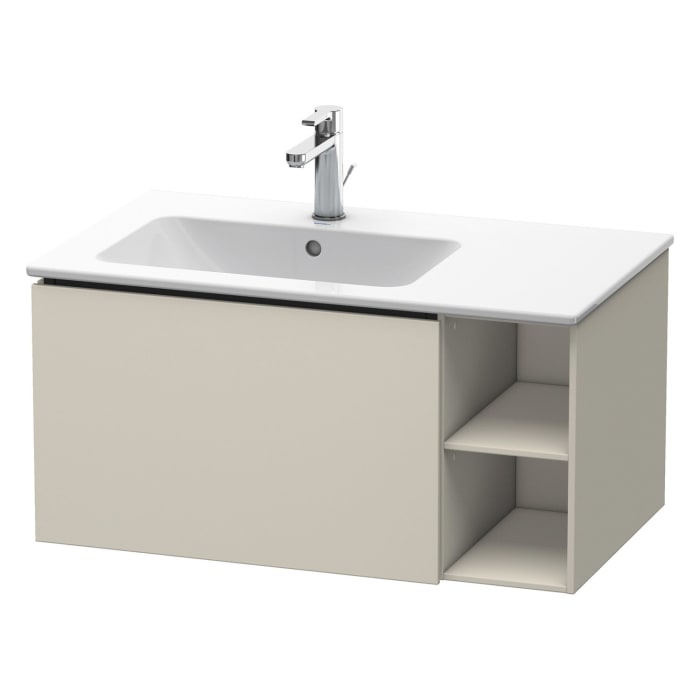 Duravit L-Cube Waschtischunterbau wandhängend mit 1 Auszug, 82 x 48,1 cm, Becken links
