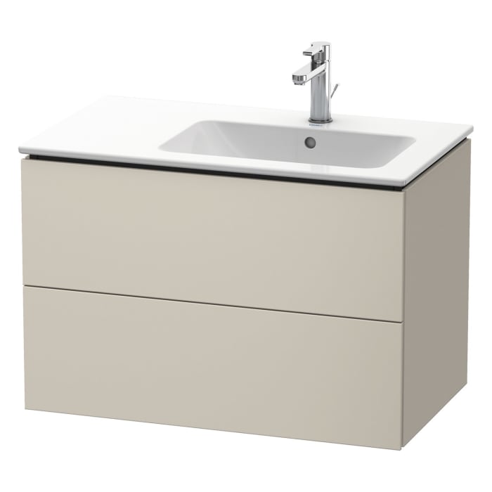 Duravit L-Cube Waschtischunterbau wandhängend mit 2 Auszügen, 82 x 48,1 cm, Becken rechts