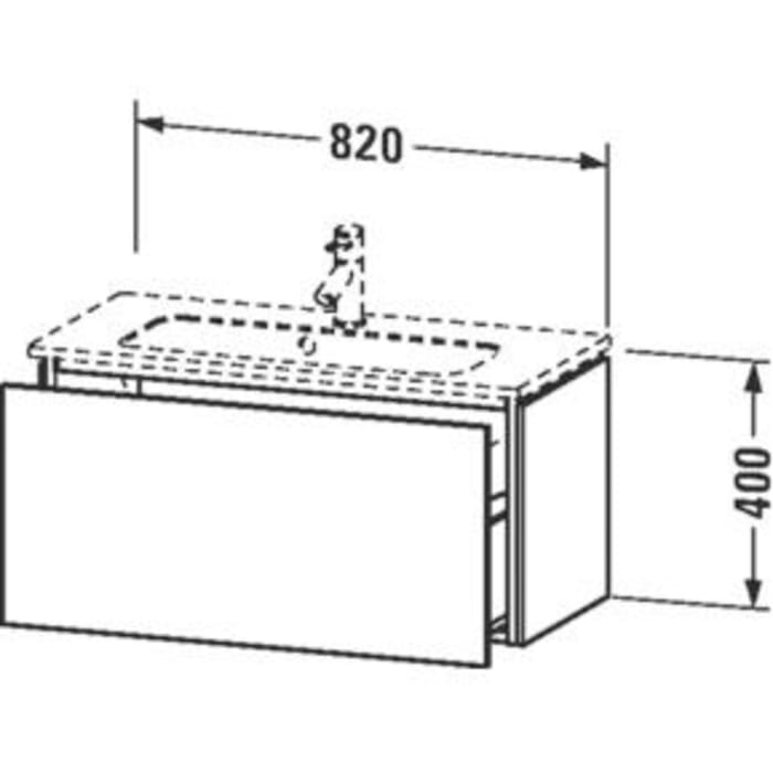 Duravit L-Cube Waschtischunterbau wandhängend Compact mit 1 Auszug, 82 x 39,1 cm