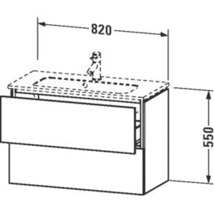Duravit L-Cube Waschtischunterbau wandhängend Compact mit 2 Auszügen, 82 x 39,1 cm