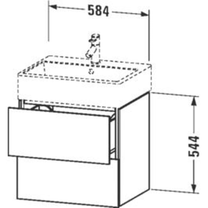 Duravit L-Cube Waschtischunterbau wandhängend mit 2 Auszügen 58,4 x 45,9 cm
