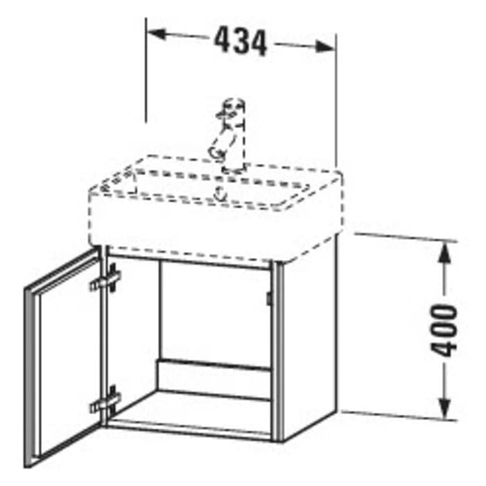 Duravit L-Cube Waschtischunterbau wandhängend mit 1 Tür Anschlag rechts 43,4 x 34,1 cm