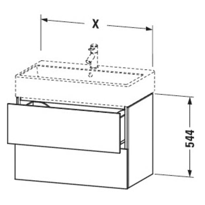 Duravit L-Cube Waschtischunterbau wandhängend mit 2 Auszügen 48,4 x 45,9 cm
