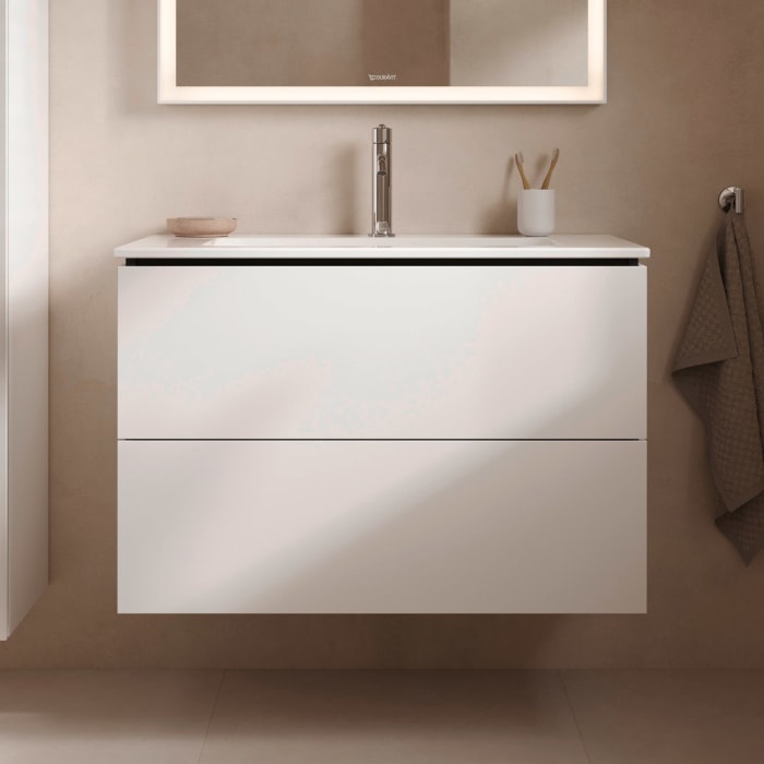 Duravit L-Cube Waschtischunterbau wandhängend mit 2 Auszügen, 82 x 48,1 cm